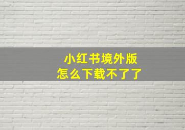 小红书境外版怎么下载不了了