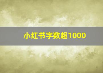 小红书字数超1000