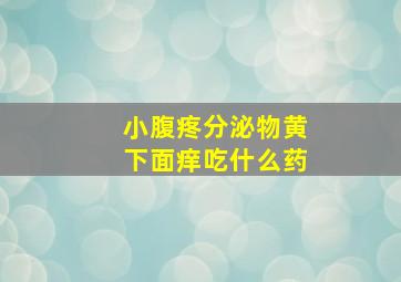 小腹疼分泌物黄下面痒吃什么药