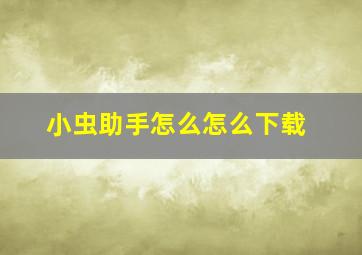 小虫助手怎么怎么下载