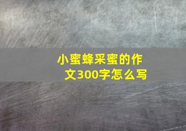 小蜜蜂采蜜的作文300字怎么写