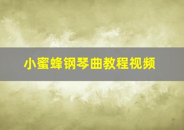 小蜜蜂钢琴曲教程视频