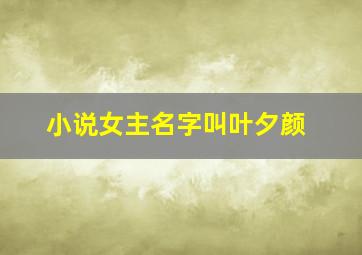 小说女主名字叫叶夕颜