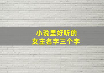 小说里好听的女主名字三个字