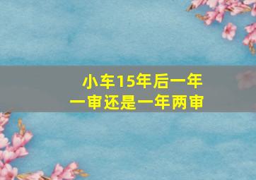 小车15年后一年一审还是一年两审