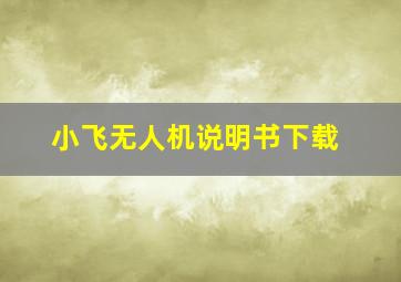 小飞无人机说明书下载