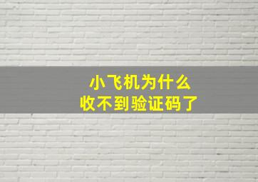 小飞机为什么收不到验证码了