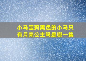 小马宝莉黑色的小马只有月亮公主吗是哪一集