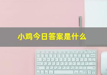 小鸡今日答案是什么