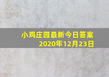 小鸡庄园最新今日答案2020年12月23日