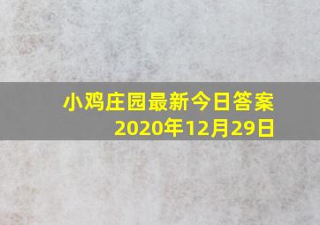 小鸡庄园最新今日答案2020年12月29日