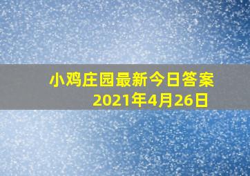 小鸡庄园最新今日答案2021年4月26日