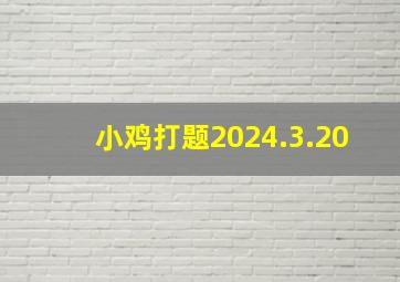 小鸡打题2024.3.20