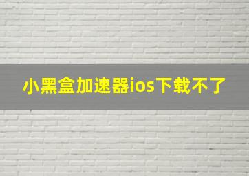 小黑盒加速器ios下载不了