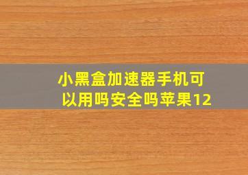 小黑盒加速器手机可以用吗安全吗苹果12