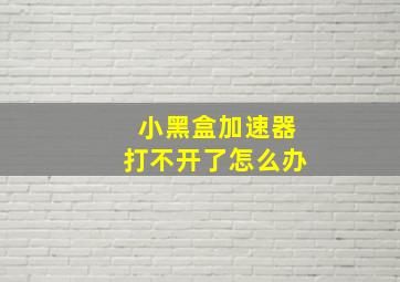 小黑盒加速器打不开了怎么办