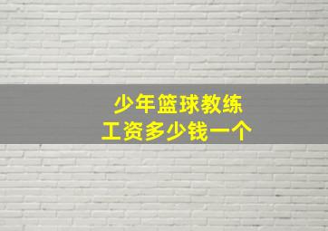 少年篮球教练工资多少钱一个