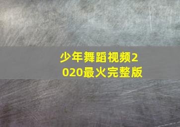 少年舞蹈视频2020最火完整版