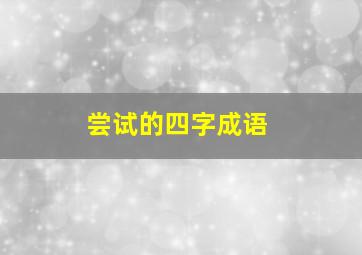 尝试的四字成语