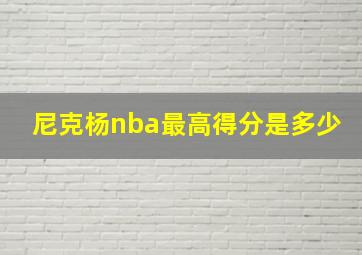 尼克杨nba最高得分是多少