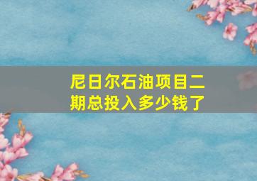 尼日尔石油项目二期总投入多少钱了