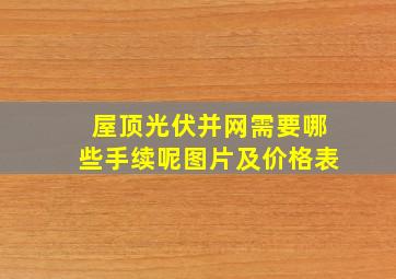 屋顶光伏并网需要哪些手续呢图片及价格表