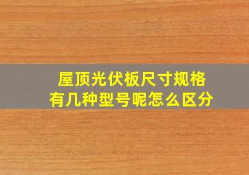 屋顶光伏板尺寸规格有几种型号呢怎么区分