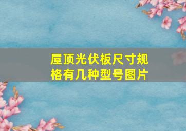 屋顶光伏板尺寸规格有几种型号图片