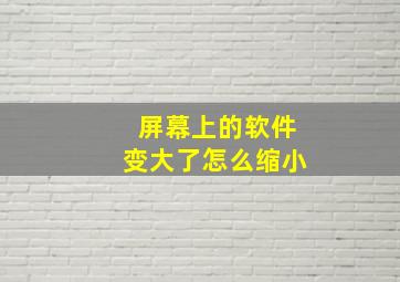 屏幕上的软件变大了怎么缩小