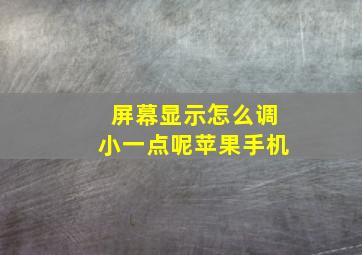 屏幕显示怎么调小一点呢苹果手机