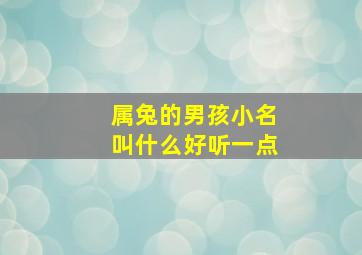 属兔的男孩小名叫什么好听一点