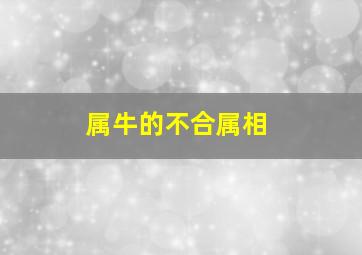 属牛的不合属相