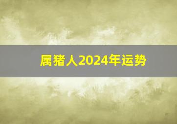 属猪人2024年运势