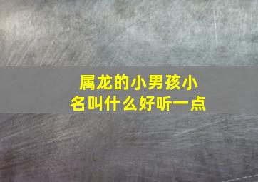 属龙的小男孩小名叫什么好听一点