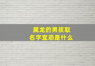 属龙的男孩取名字宜忌是什么