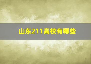 山东211高校有哪些