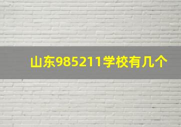 山东985211学校有几个