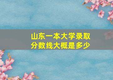 山东一本大学录取分数线大概是多少