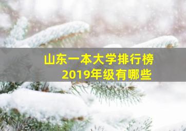 山东一本大学排行榜2019年级有哪些