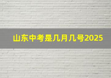 山东中考是几月几号2025