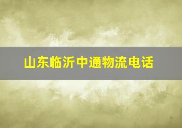 山东临沂中通物流电话