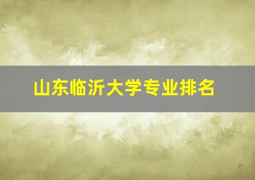 山东临沂大学专业排名