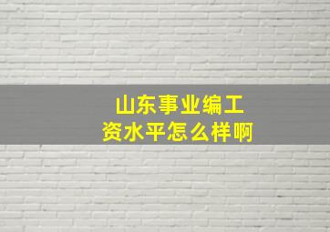 山东事业编工资水平怎么样啊