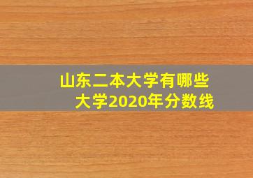 山东二本大学有哪些大学2020年分数线