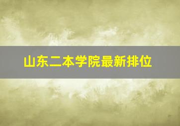 山东二本学院最新排位