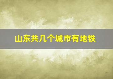 山东共几个城市有地铁