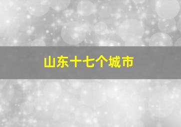 山东十七个城市