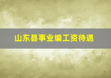 山东县事业编工资待遇