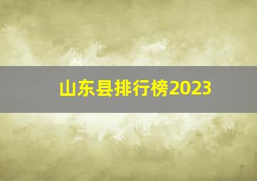 山东县排行榜2023