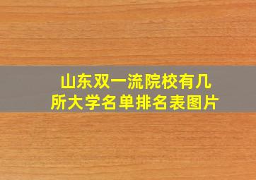 山东双一流院校有几所大学名单排名表图片